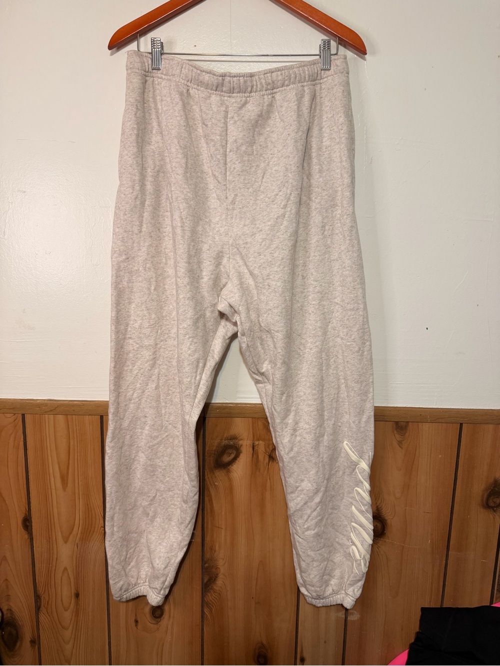 PINK Victoria's Secret Cream Kids Sweatpants with Script Detail